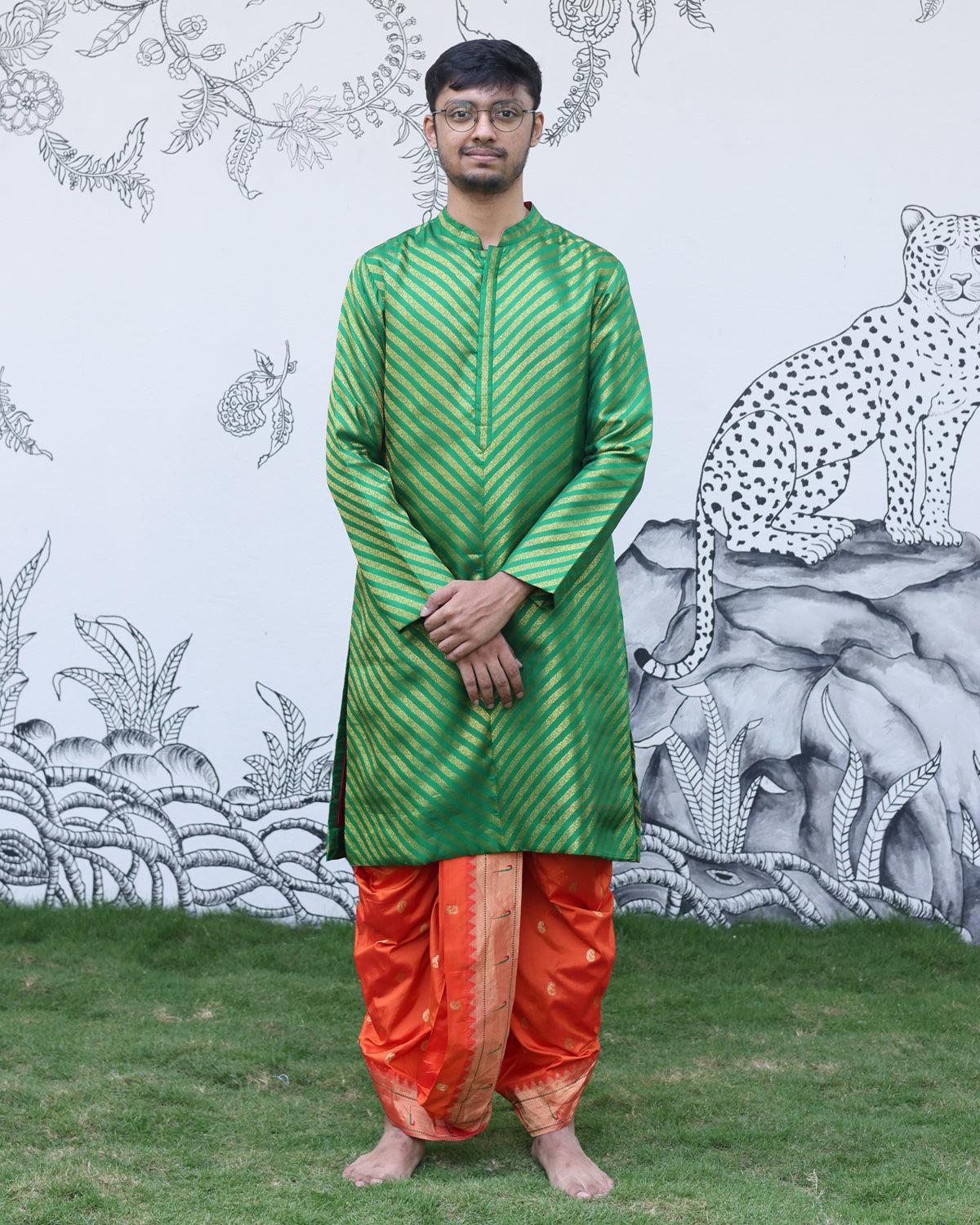 Handwoven Kanjeevaram Silk Kurta Set