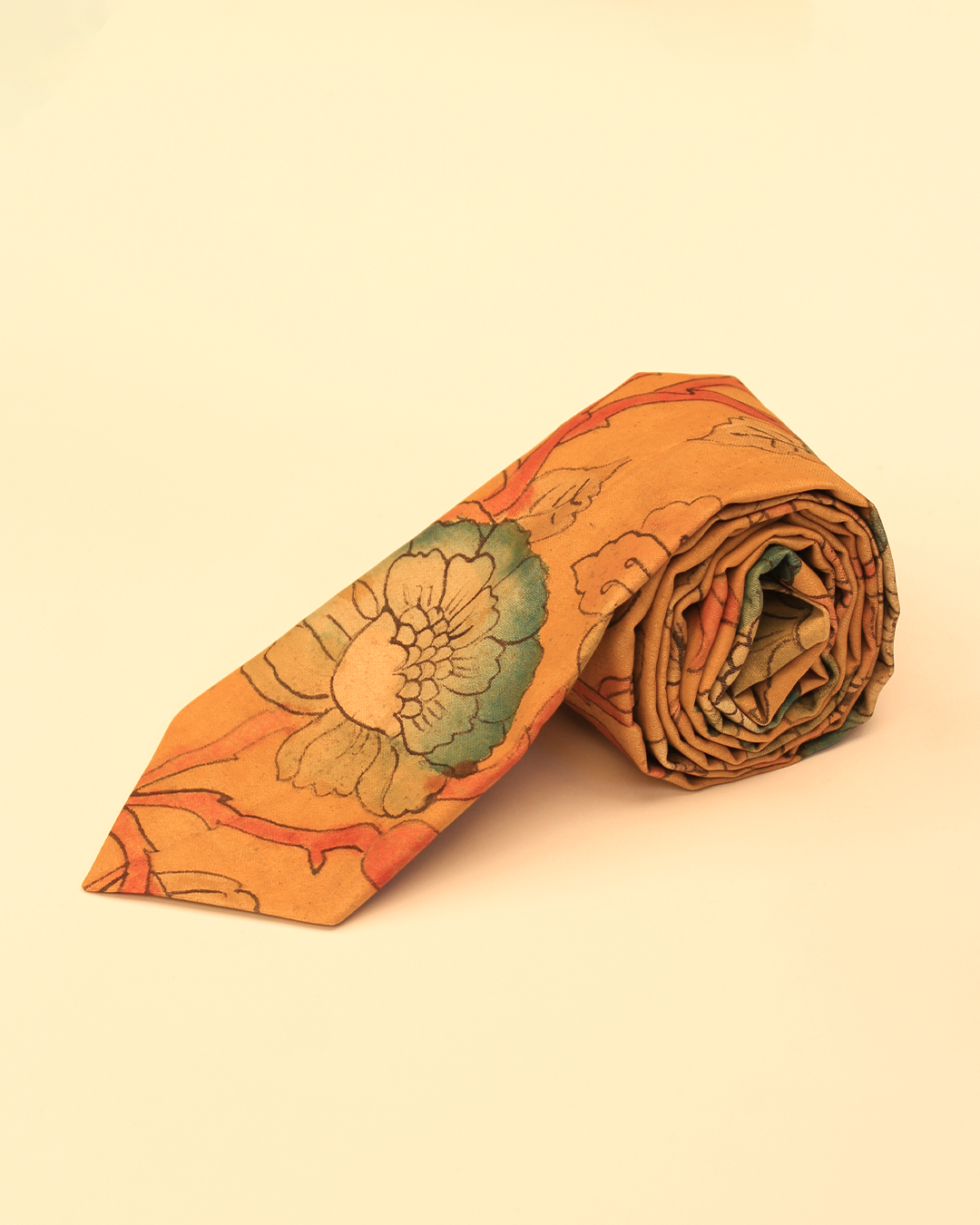 Handpainted Kalamkari Tie
