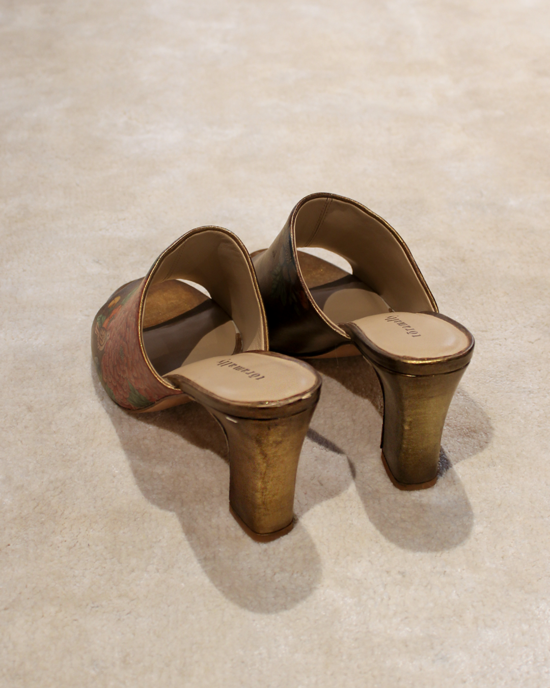 Zaakiya Gold Handpainted Block Mule