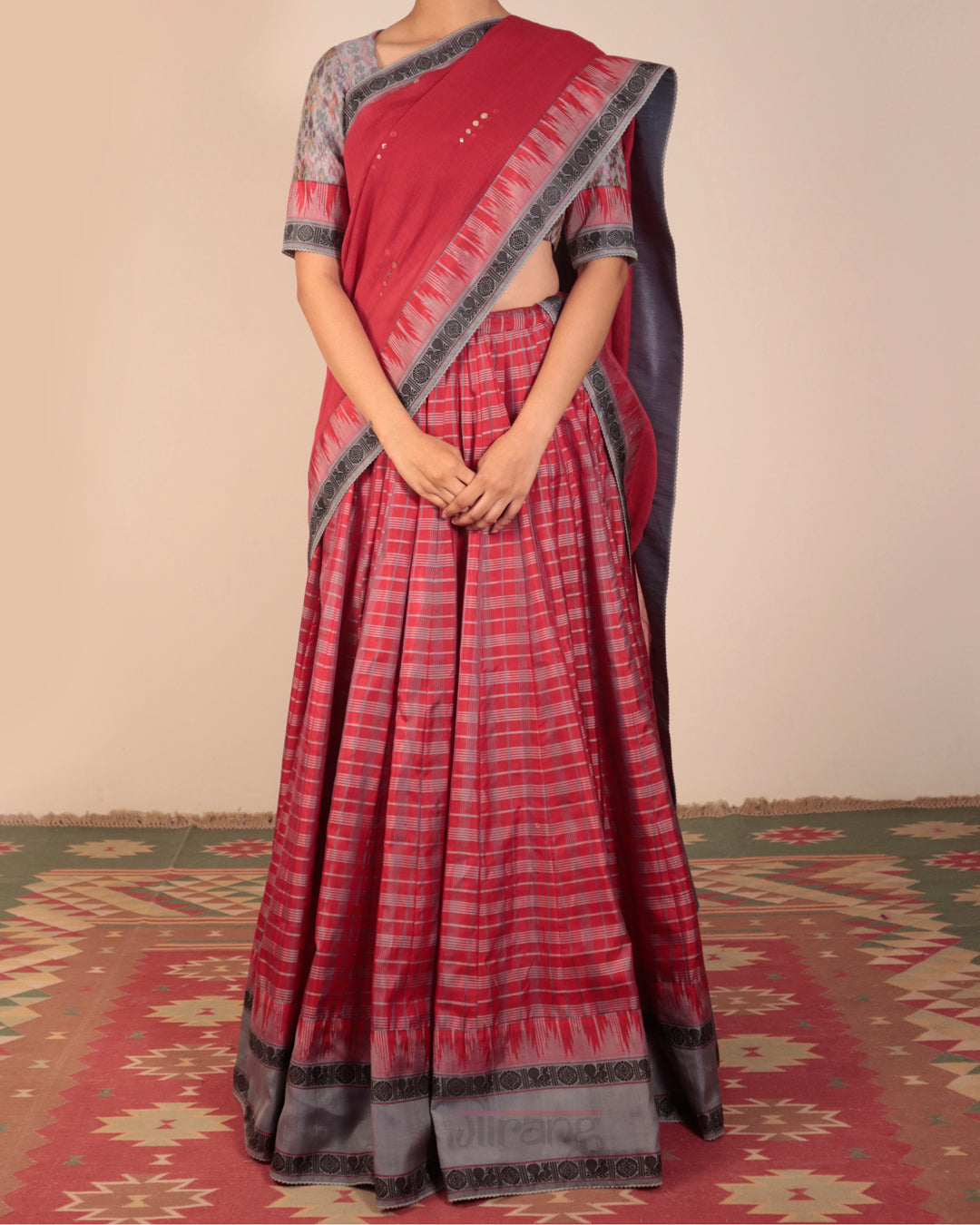 Pink Kanjeevaram Silk Lehenga