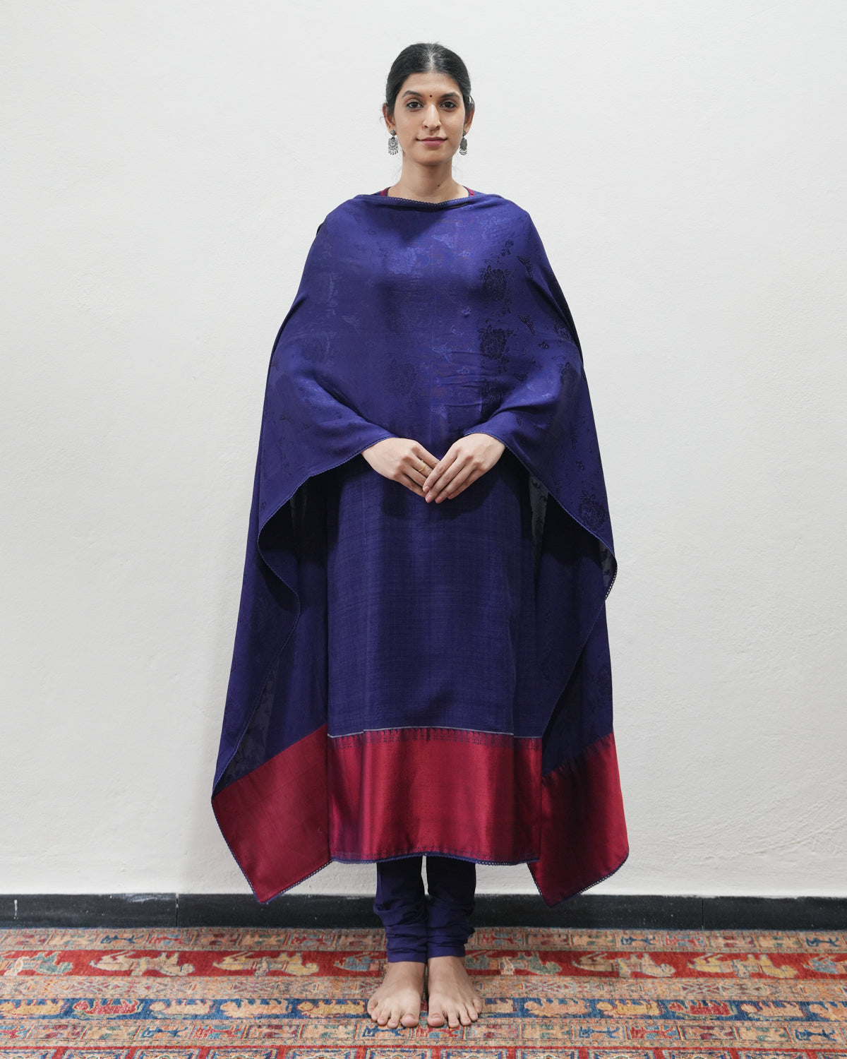 Blue Handwoven Matka Silk Kurta