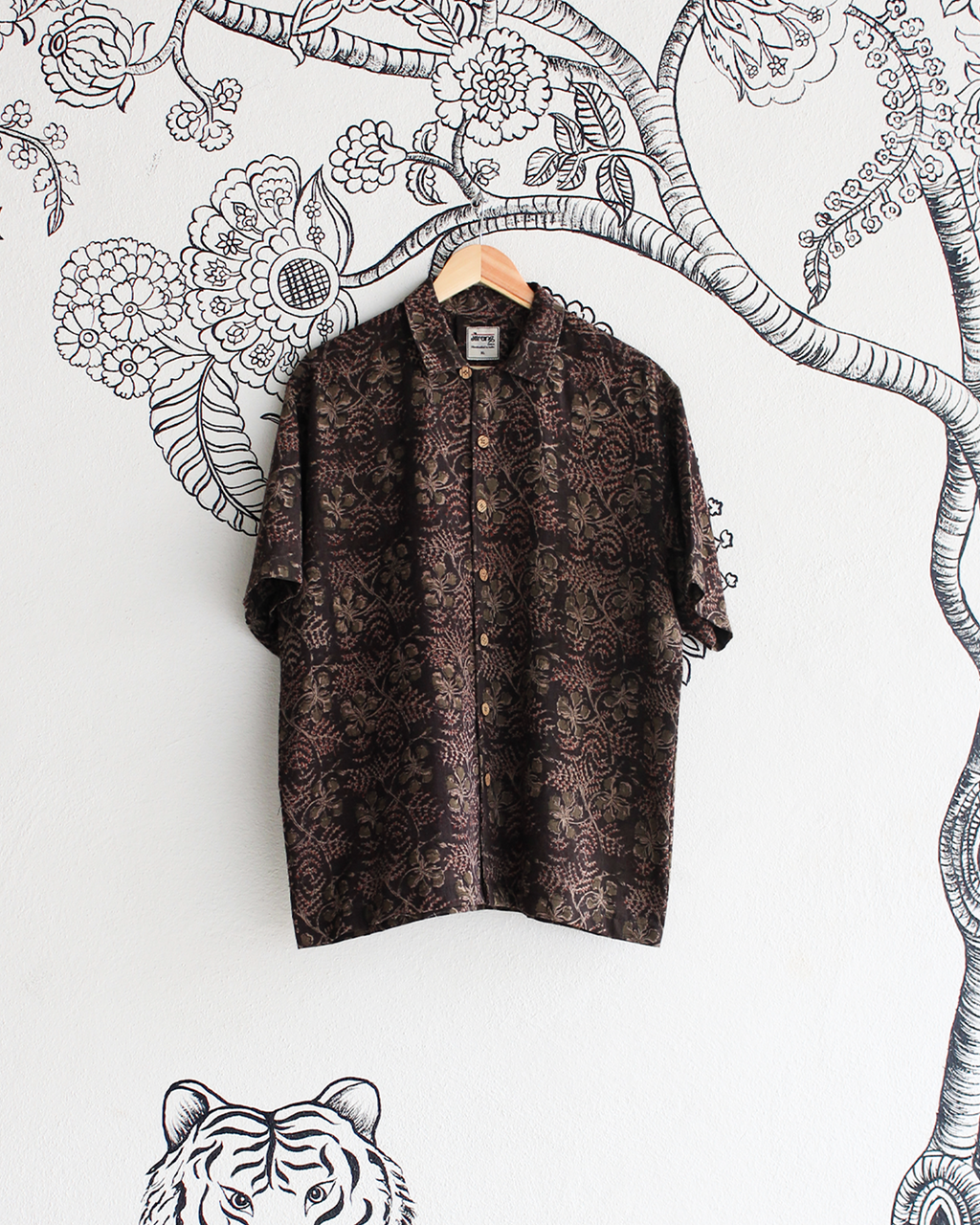 Brown Handwoven Kalamkari Khadi Shirt