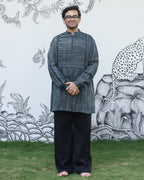 Green Handwoven Muga Silk Short Kurta