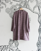 Mauve Handwoven Matka Silk Short Kurta