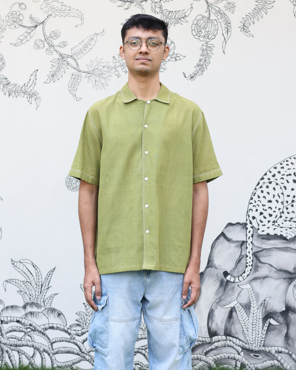 Green Handwoven Khadi Shirt