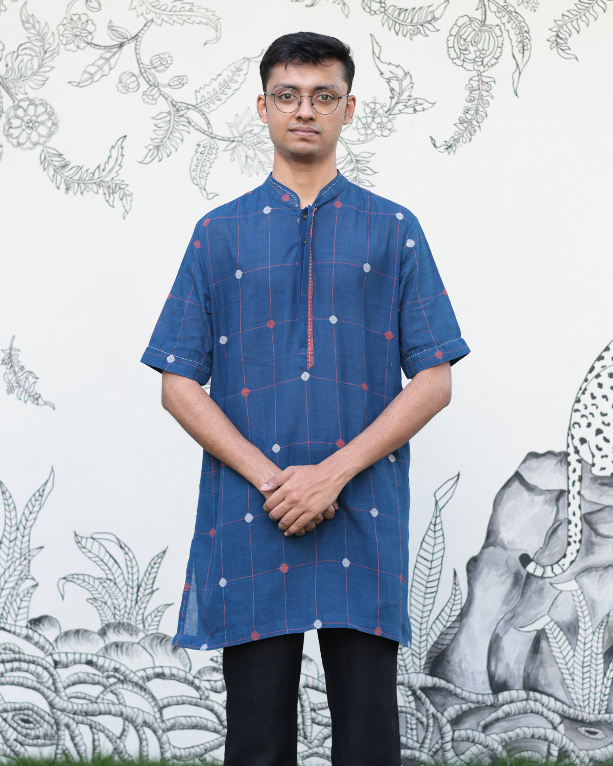 Indigo Handwoven Khadi Short Kurta