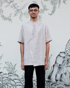 Silver Handwoven Linen Shirt