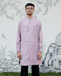 Mauve Handwoven Matka Silk Short Kurta