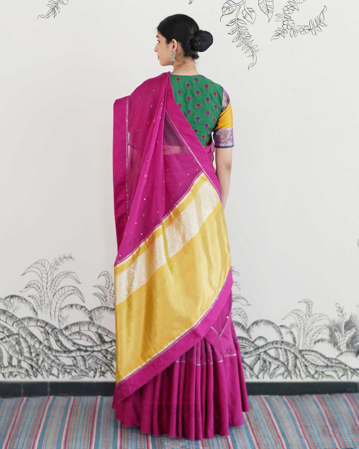 Pink Handwoven Kota Tussar Lehenga