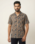 Indigo Handwoven Kalamkari Khadi Shirt