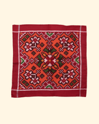 Red Handwoven Patan Patola Pocket Square