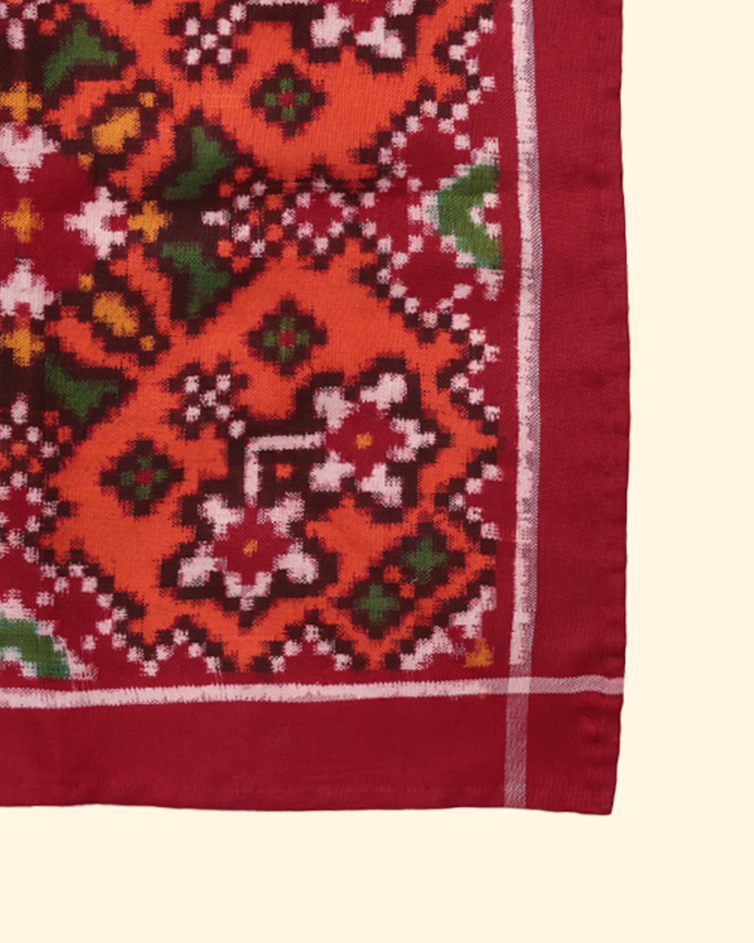 Red Handwoven Patan Patola Pocket Square