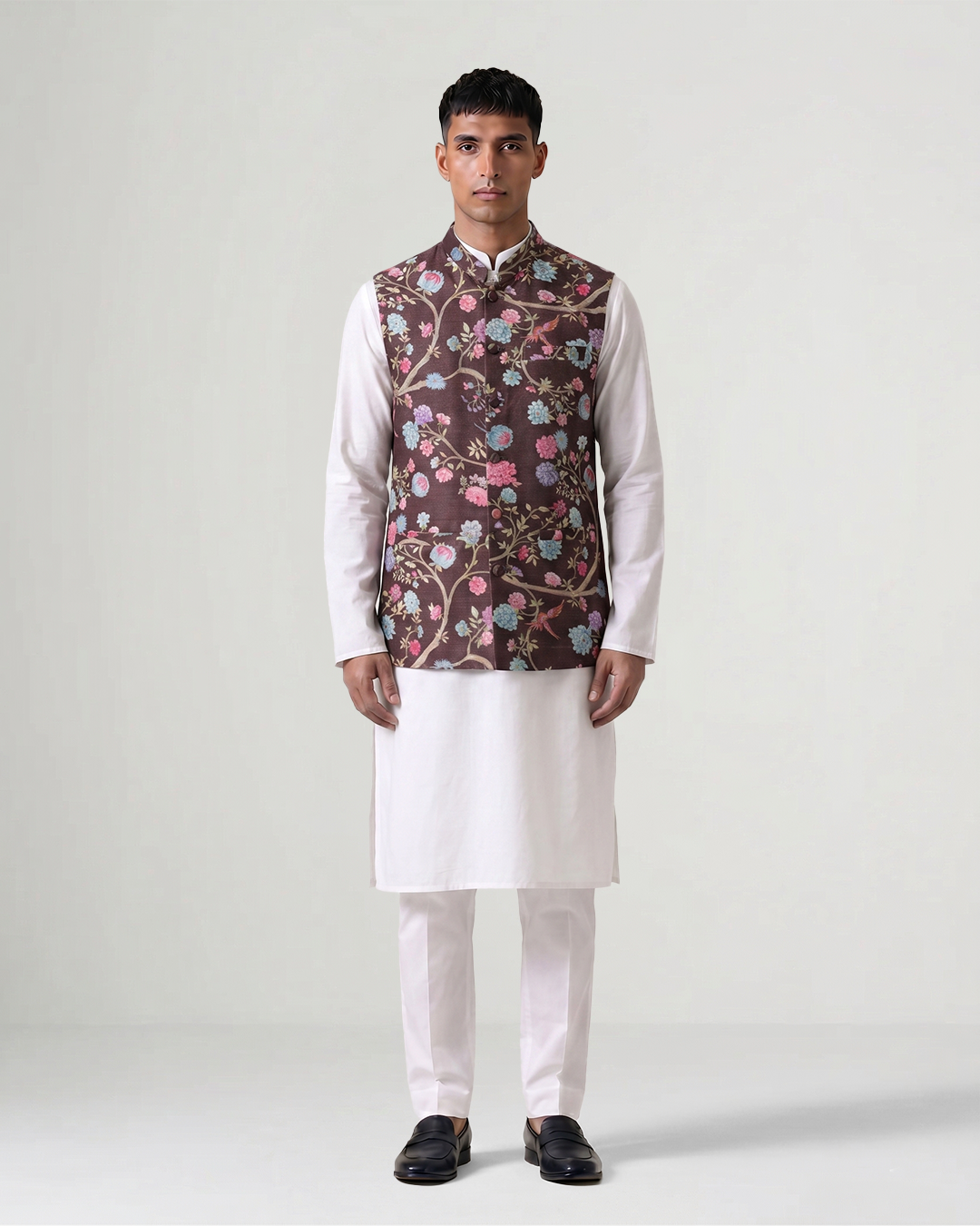 Brown Handwoven Chanderi Silk Bandi