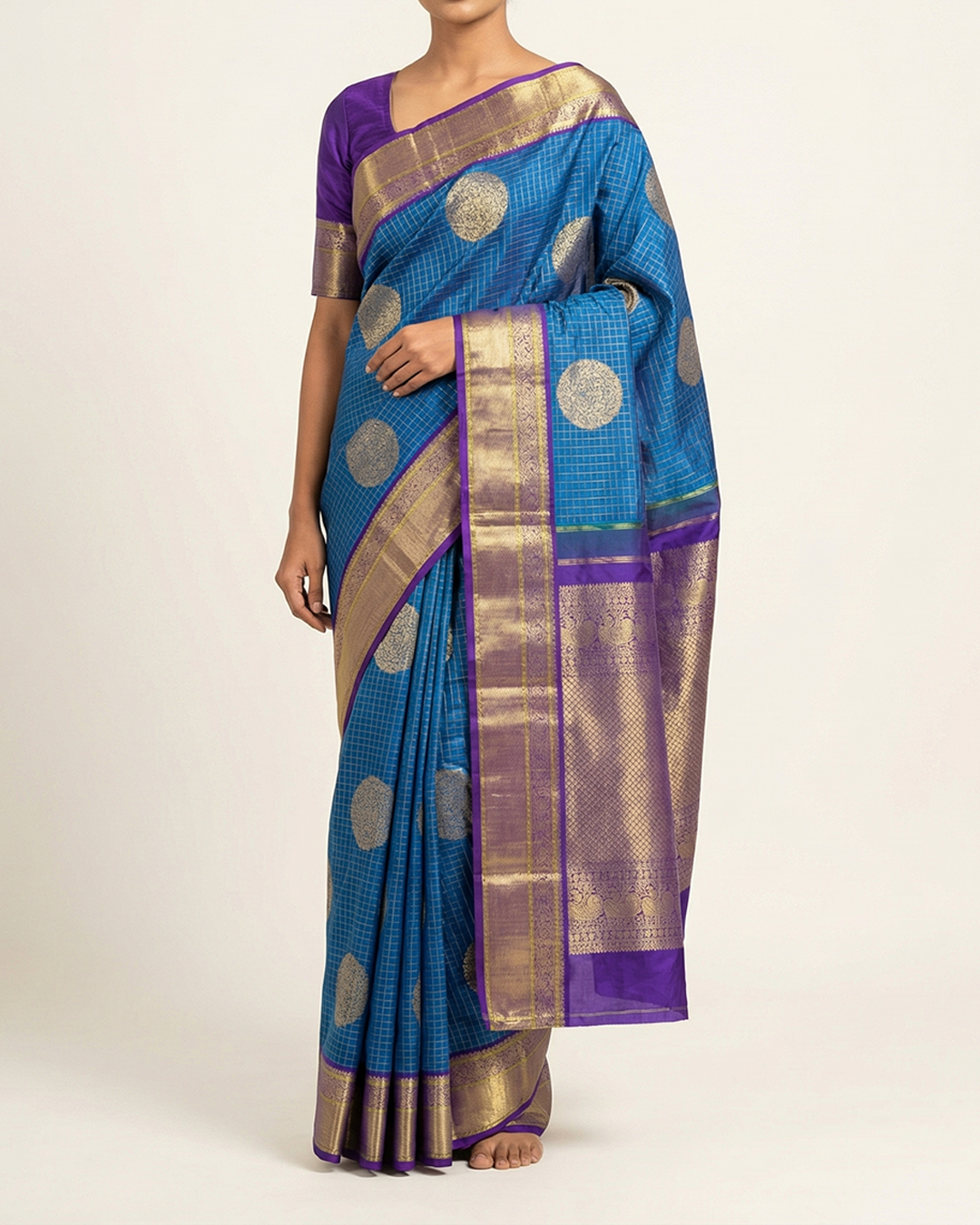 Blue Handwoven Kanjeevaram Silk Saree
