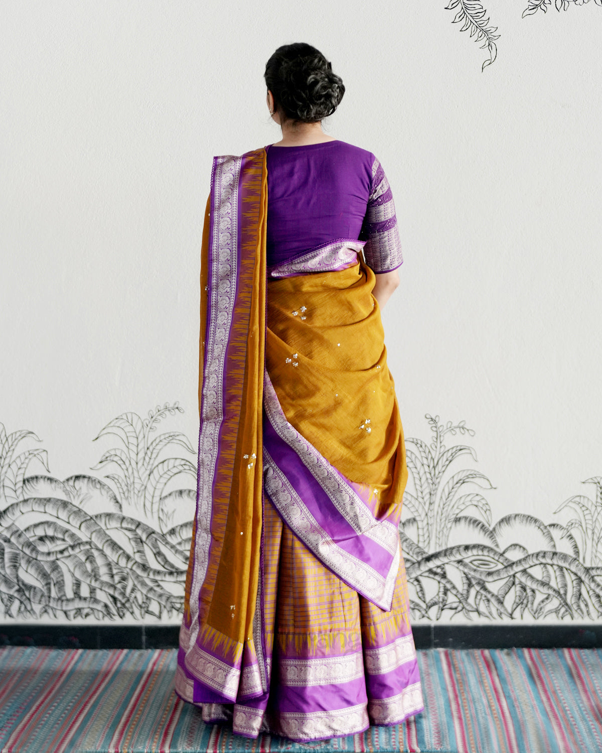 Mustard Handwoven Kanjeevaram Silk Lehenga