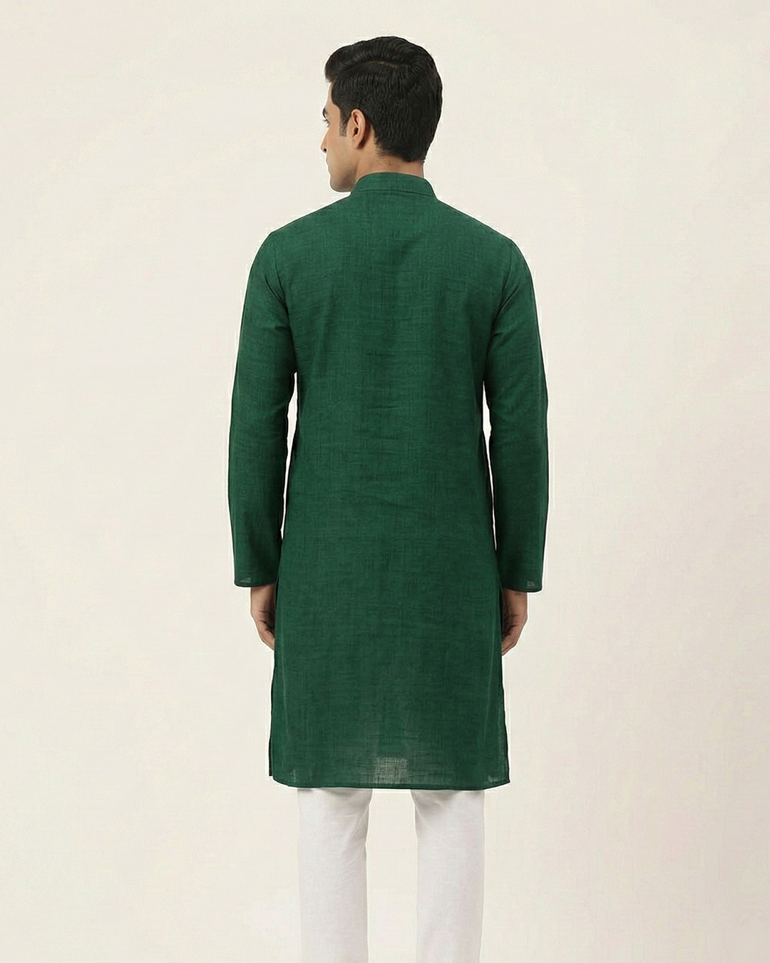Green Handwoven Matka Silk Kurta