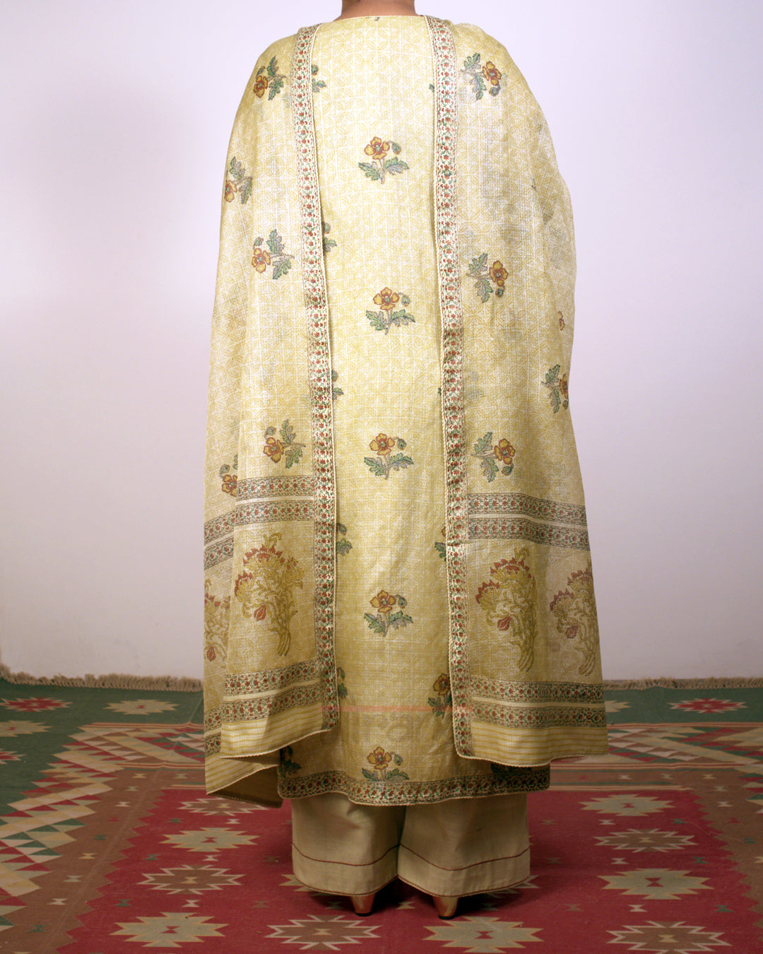 Yellow Printed Kurta Set