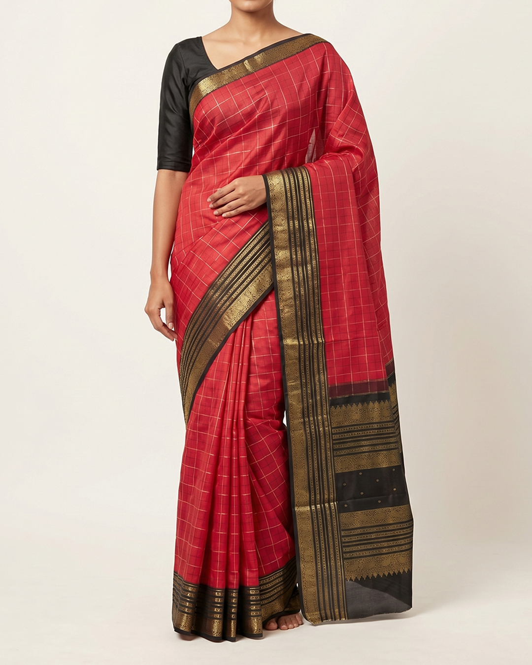 Red Handwoven Kanjeevaram Silk Saree