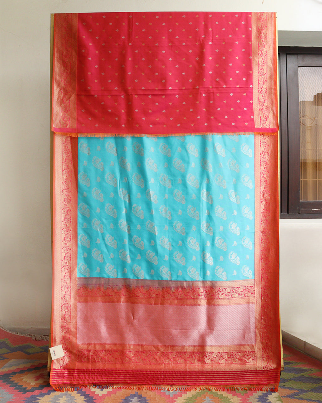 Blue Banaras Silk Saree