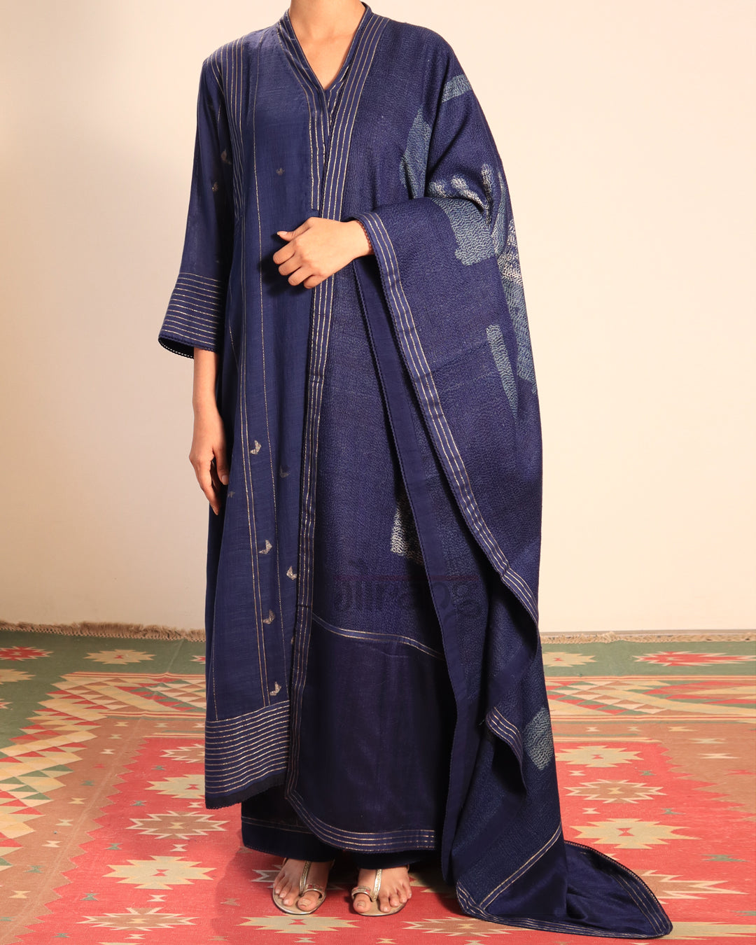Blue Jamdani Kurta Set