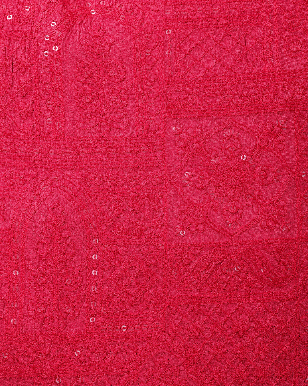 Red Handwoven Tussar Silk Embroidered Bandhgala
