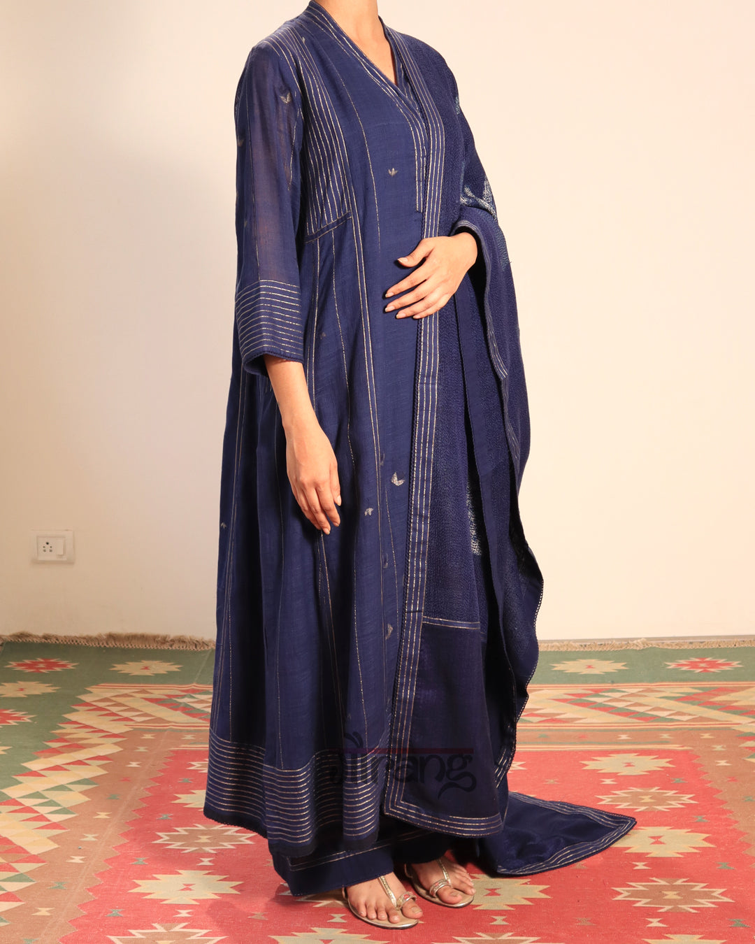 Blue Jamdani Kurta Set