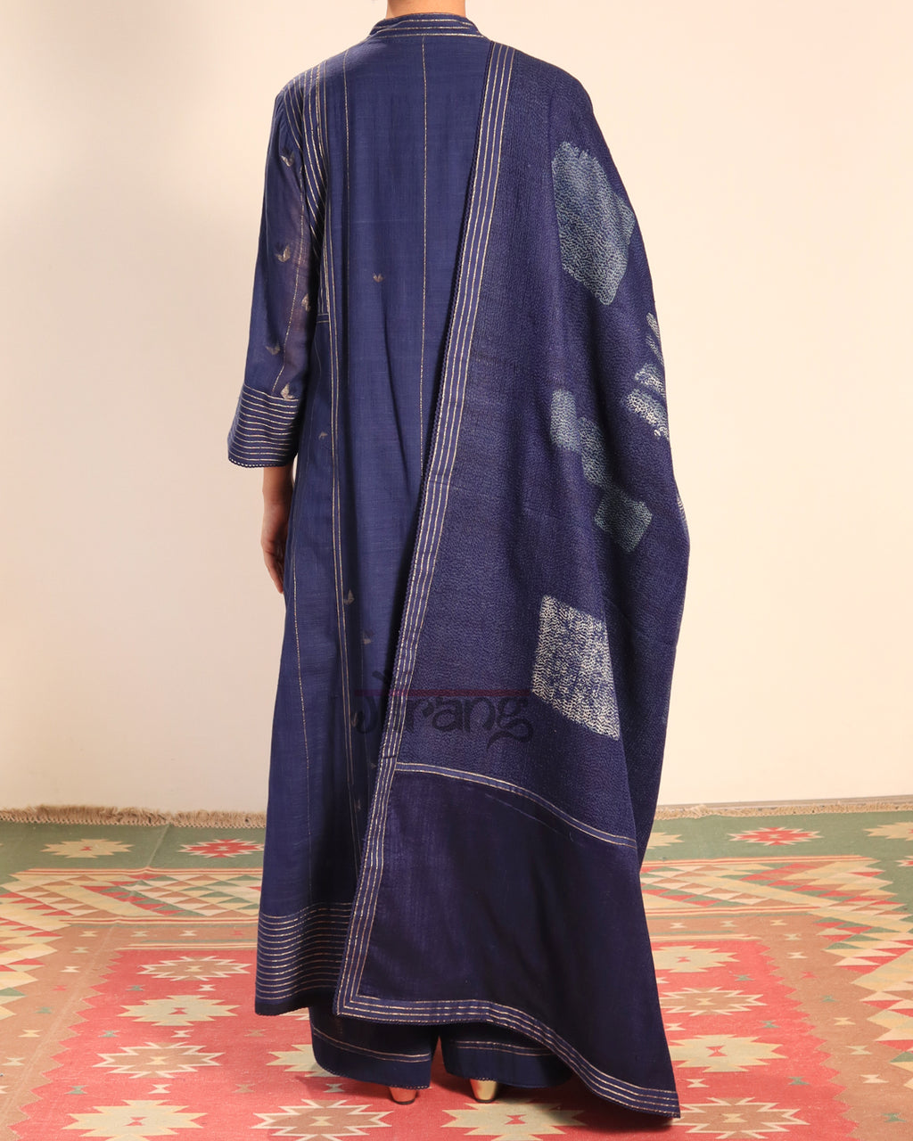 Blue Jamdani Kurta Set