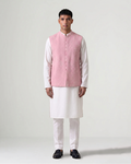 Pink Handwoven Silk Quilted Woven Bandi