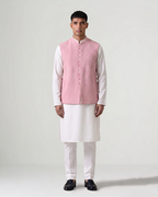 Pink Handwoven Silk Quilted Woven Bandi