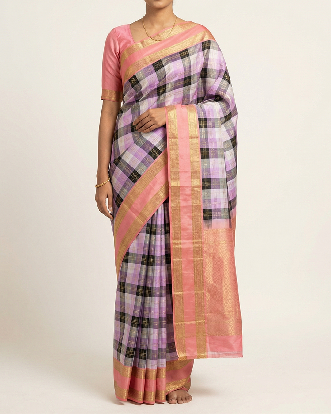 Pink Handwoven Kanjeevaram Silk Saree