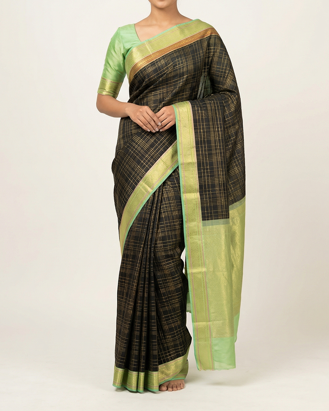 Black Handwoven Kanjeevaram Silk Saree