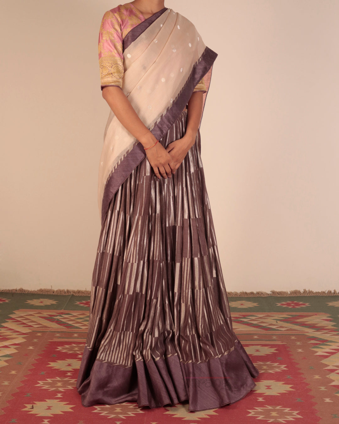 Brown Chanderi Lehenga