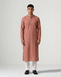 Pink Hand Chikankari Embroidered Kurta