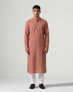 Pink Hand Chikankari Embroidered Kurta