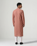 Pink Hand Chikankari Embroidered Kurta
