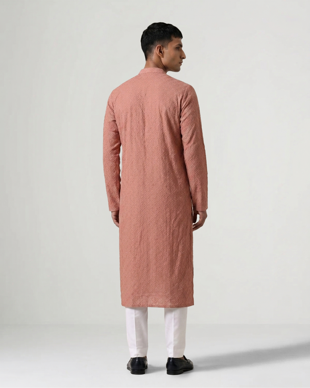 Pink Hand Chikankari Embroidered Kurta