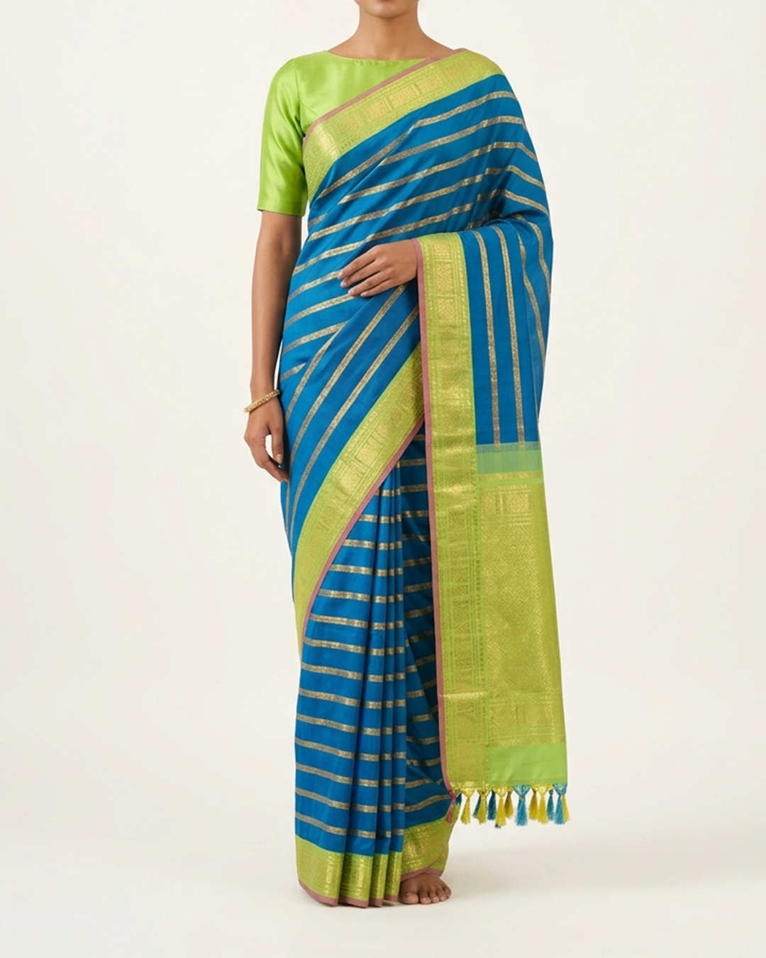 Blue Handwoven Kanjeevaram Silk Saree