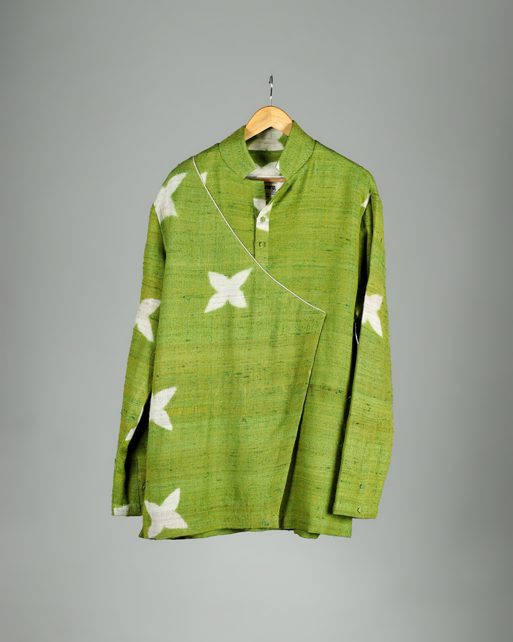 Green Handwoven Muga Silk Short Kurta