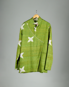 Green Handwoven Muga Silk Short Kurta