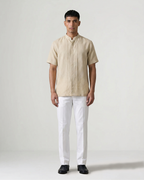 Beige Handwoven Khadi Shirt