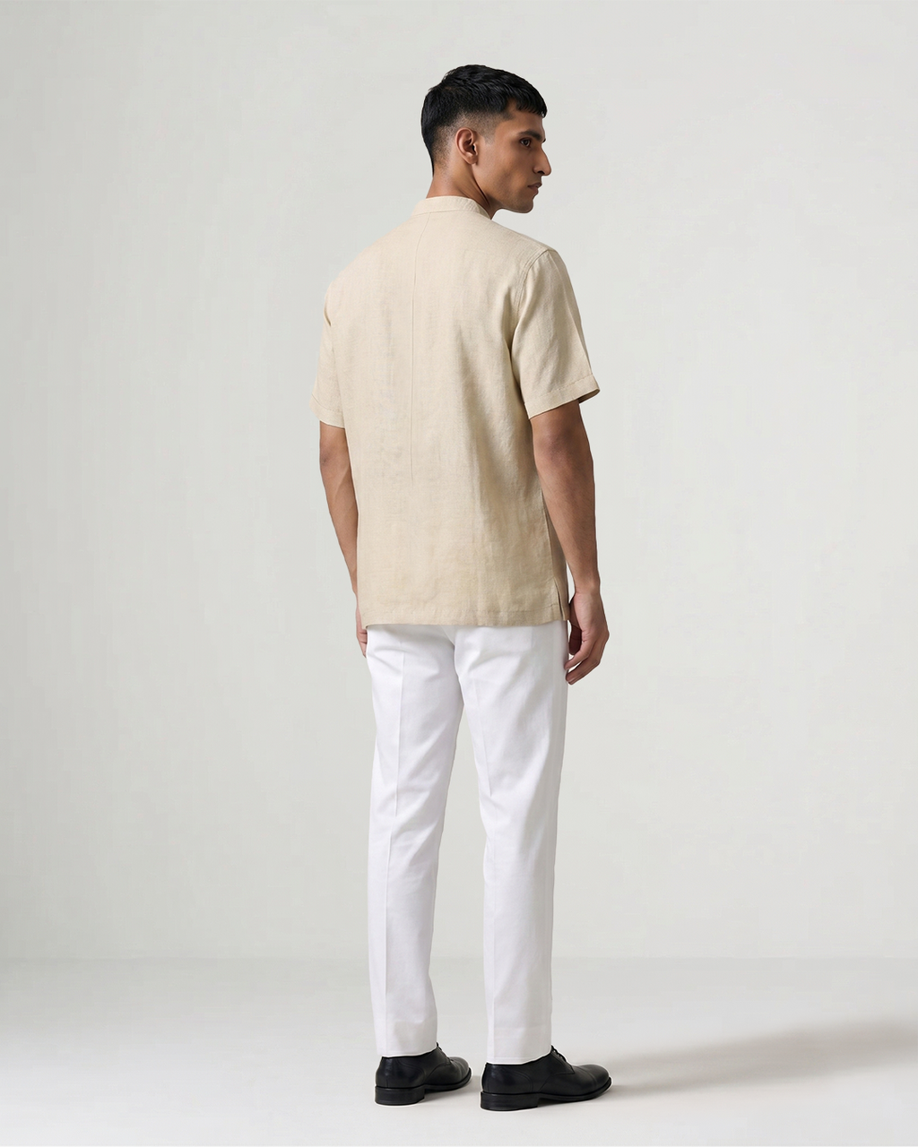 Beige Handwoven Khadi Shirt