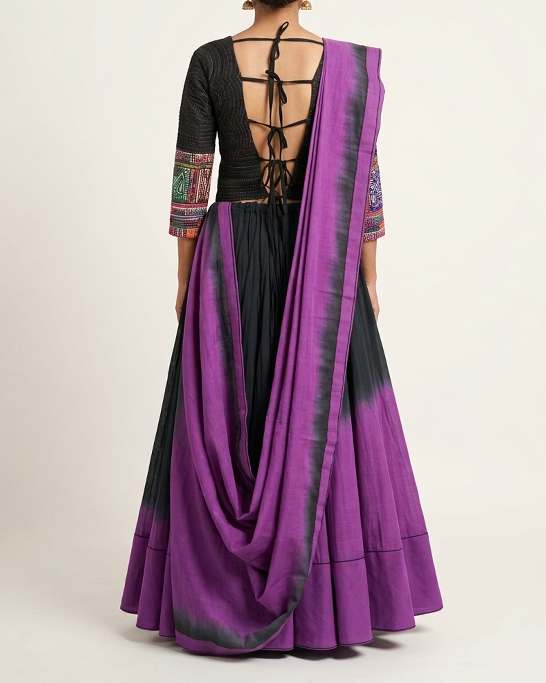Handwoven Khadi Double Shade Lehenga