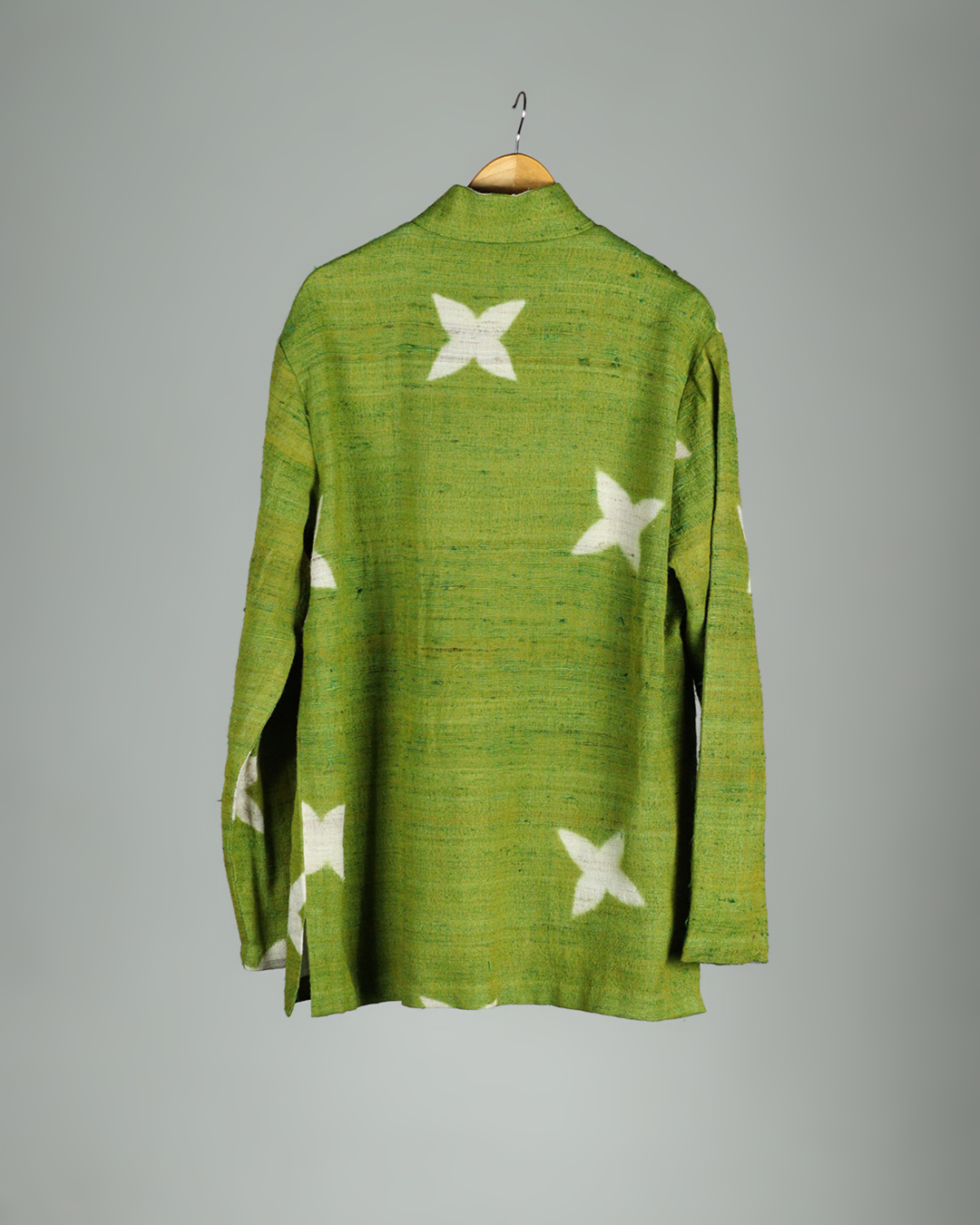 Green Handwoven Muga Silk Short Kurta