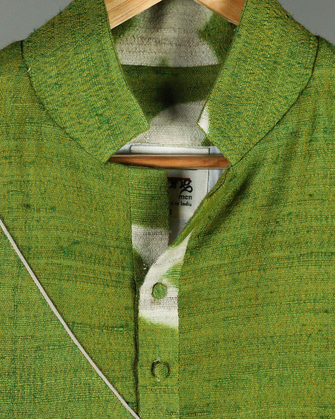 Green Handwoven Muga Silk Short Kurta