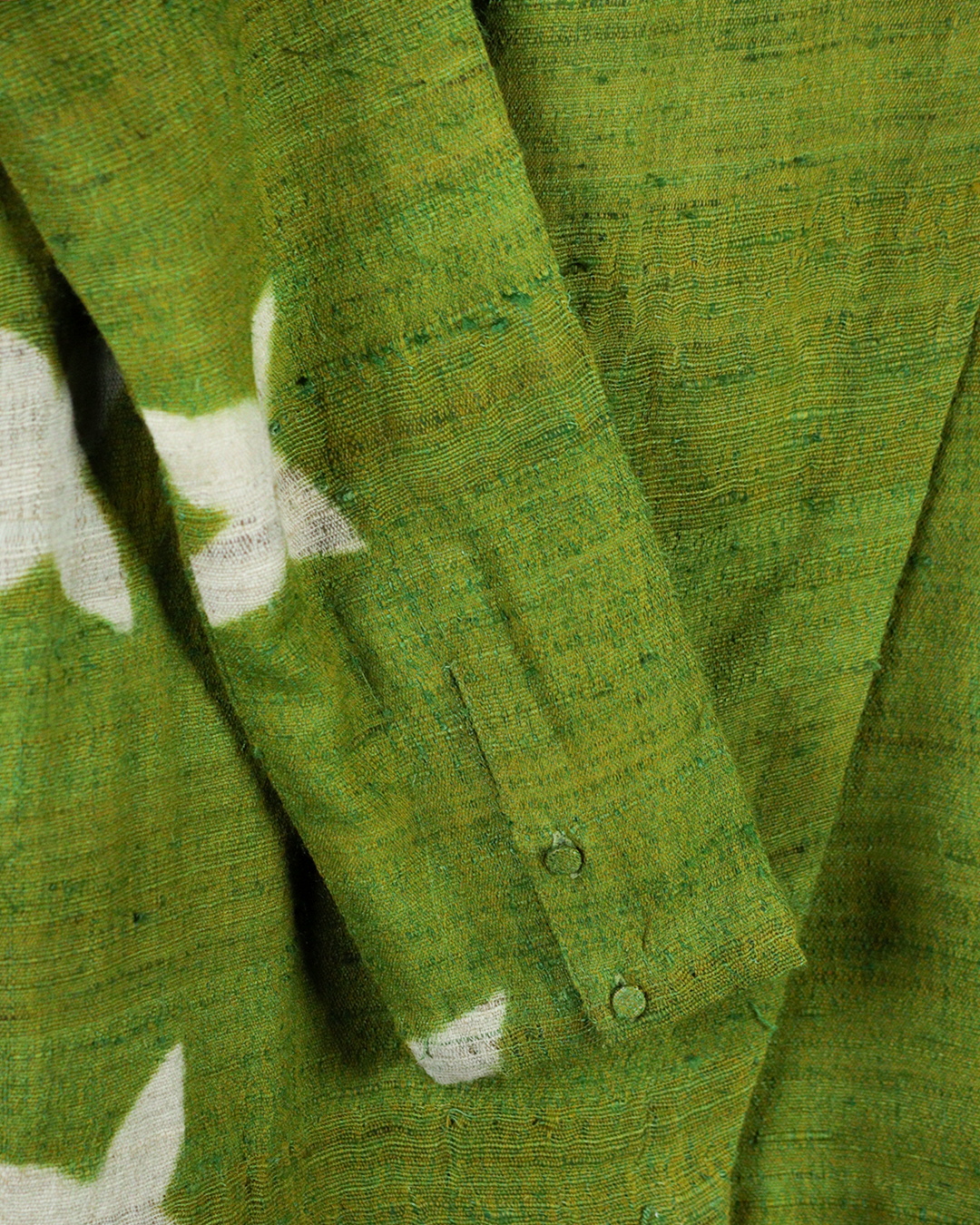 Green Handwoven Muga Silk Short Kurta