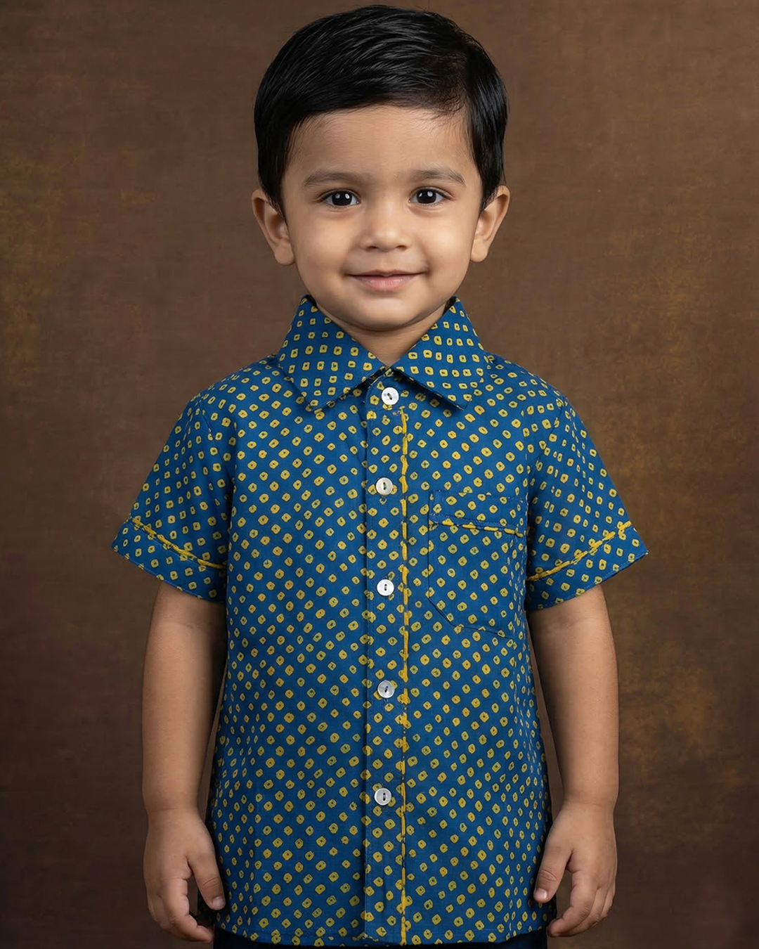 Blue Bandhani Printed Shirt