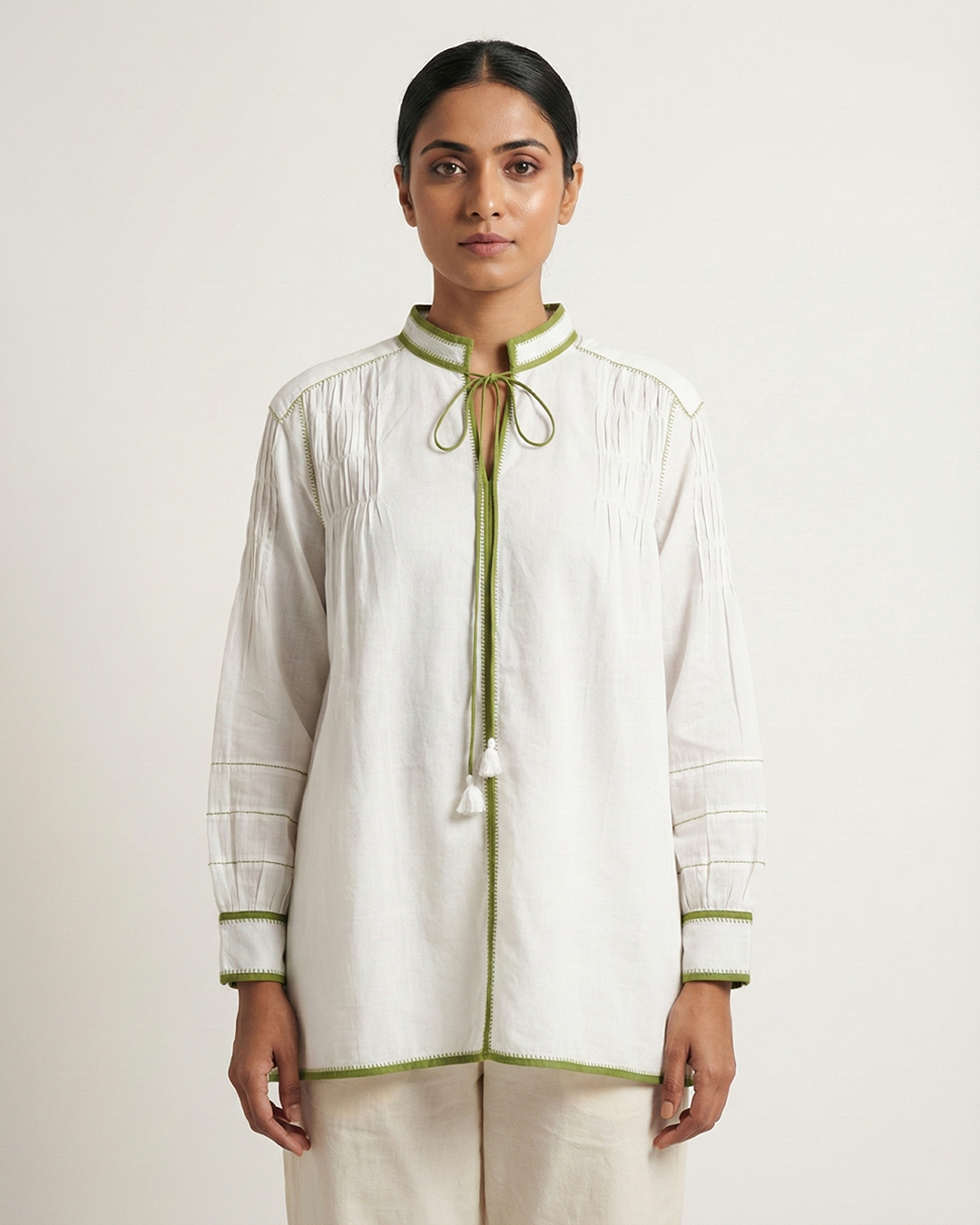 White Handwoven Cotton Shirt