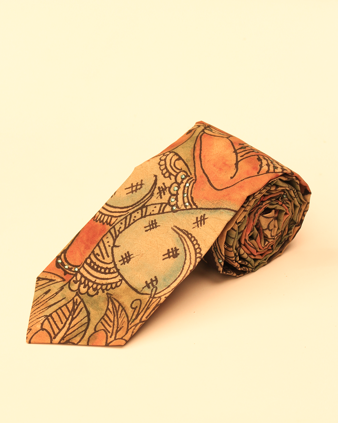 Handpainted Kalamkari Tie
