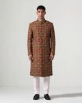 Green Handwoven Patan Patola Sherwani