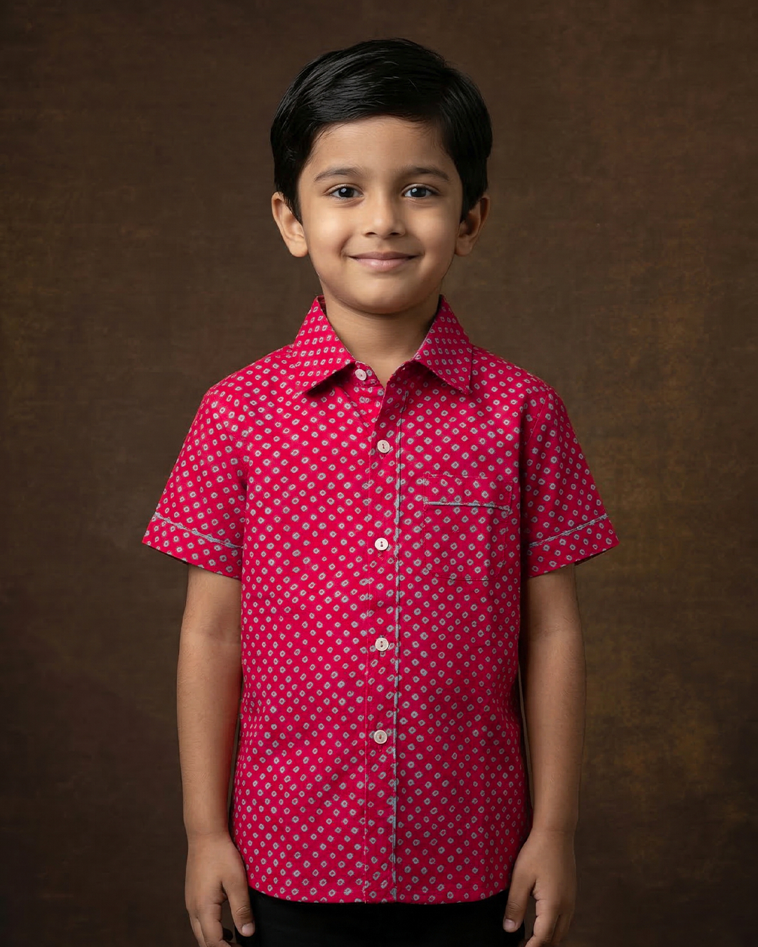 Pink Bandhani Printed Shirt